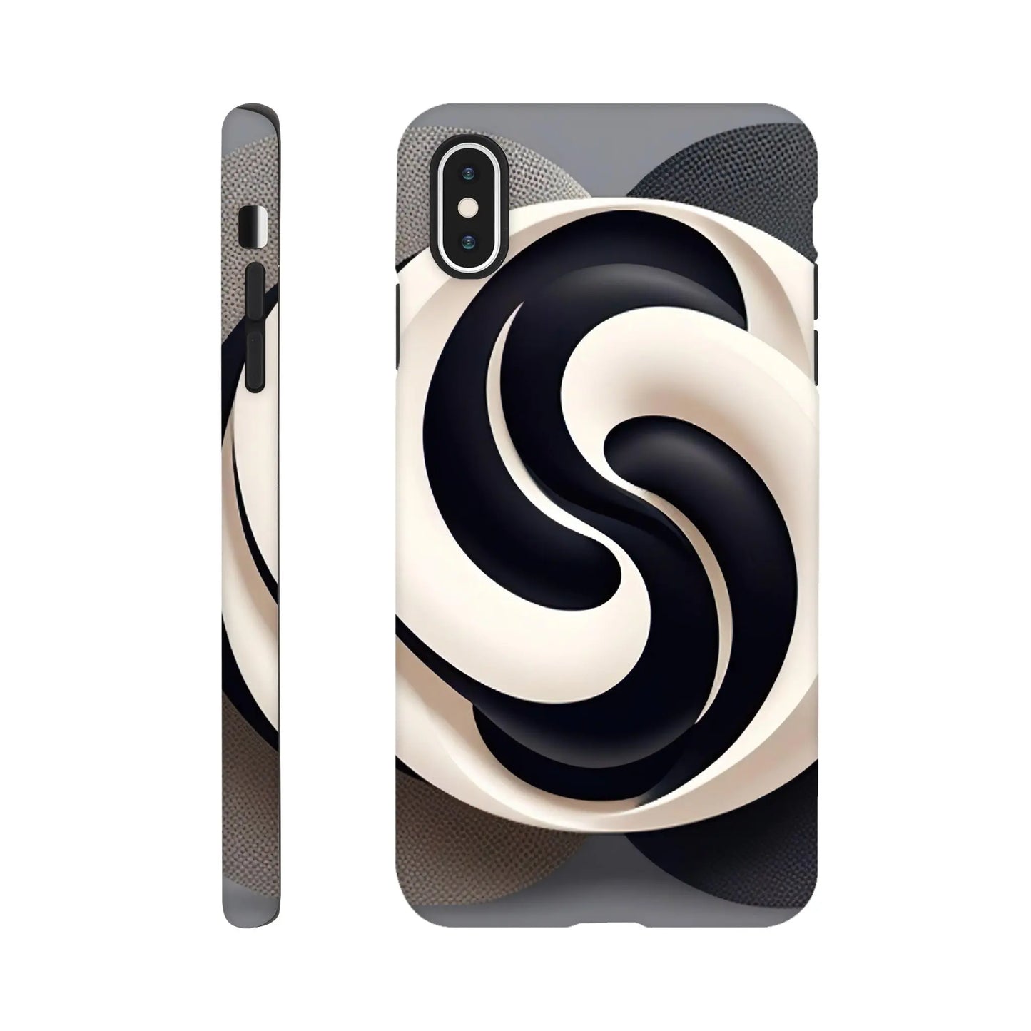 Smartphone-Hülle "Hart" - Yin Yang - Digitaler Stil, KI-Kunst, Kreative Vielfalt, iPhone-XS-Max - RolConArt