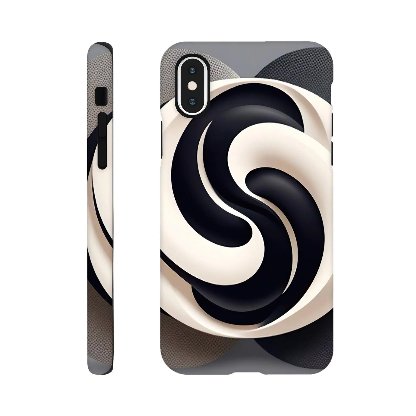 Smartphone-Hülle "Hart" - Yin Yang - Digitaler Stil, KI-Kunst, Kreative Vielfalt, iPhone-XS - RolConArt