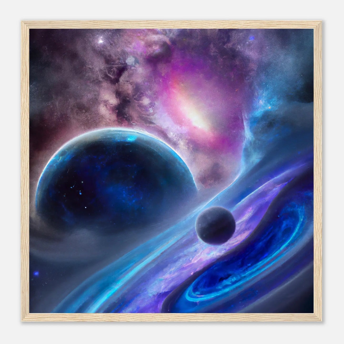 Gerahmtes Premium-Poster - Planet, Weltraum - Digitaler Stil, KI-Kunst - RolConArt, Sci-Fi, 