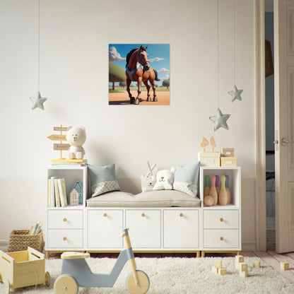 Aluminiumdruck - Märchenhaftes Pferd - Kinderbild, 3D-Stil, KI-Kunst RolConArt