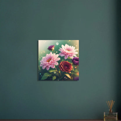 Aluminiumdruck - Blumen Vielfalt - Foto Stil, KI-Kunst - RolConArt, Pflanzen, 50x50-cm-20x20