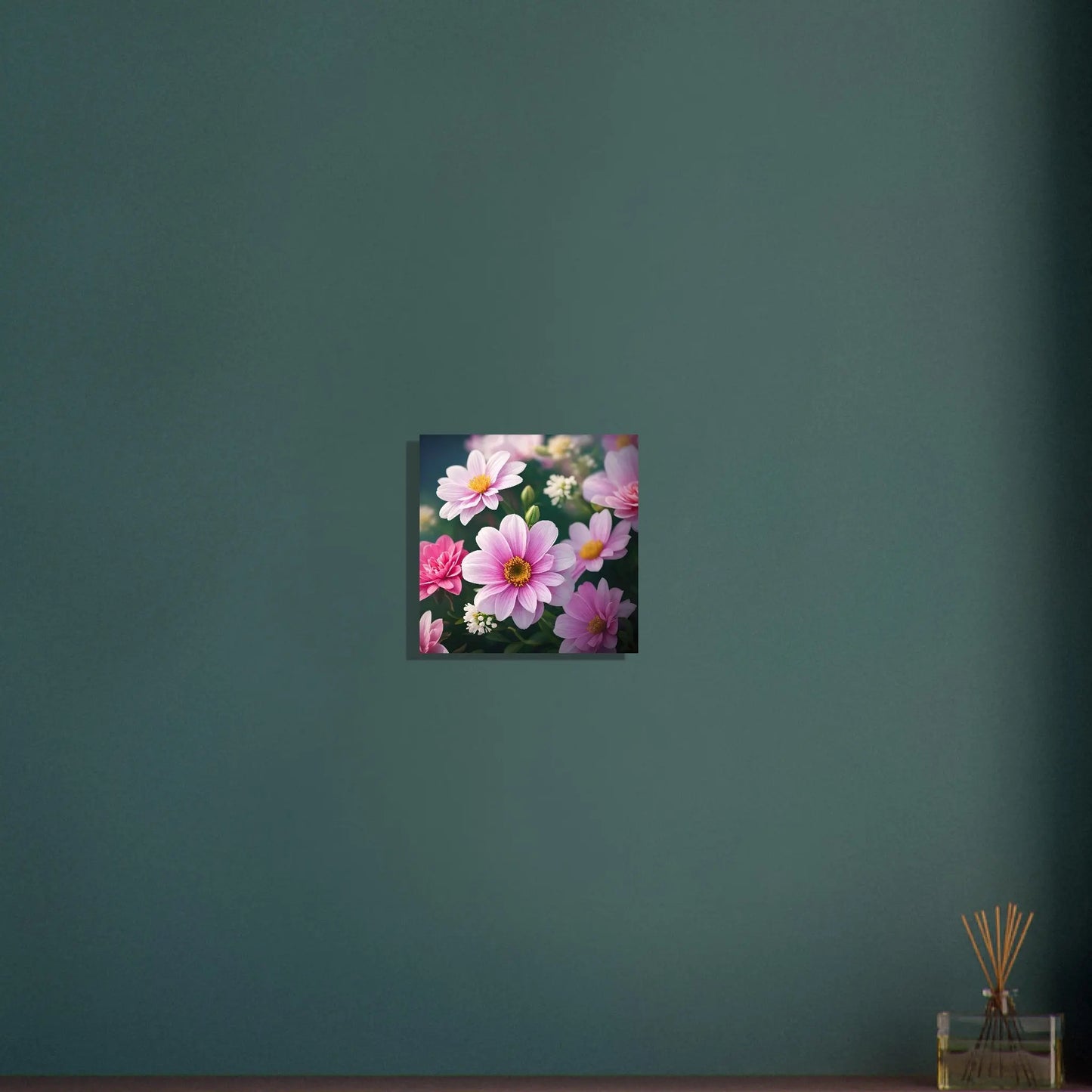 Aluminiumdruck - Windröschen Blumen - Foto Stil, KI-Kunst - RolConArt, Pflanzen, 30x30-cm-12x12