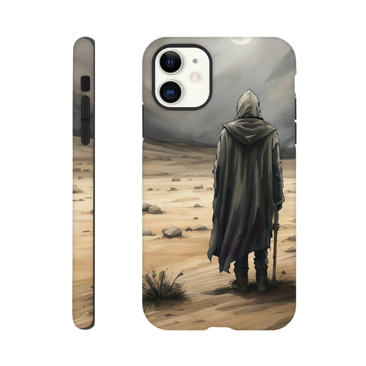 Smartphone-Hülle "Hart" - Wüstenwanderer - Malerischer Stil, KI-Kunst RolConArt, Malerischer Stil - Porträts, iPhone-11