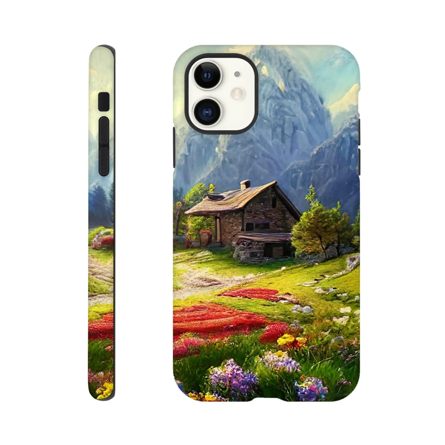 Smartphone-Hülle "Hart" - Berglandschaft - Malerischer Stil, KI-Kunst RolConArt, Landschaften, iPhone-11