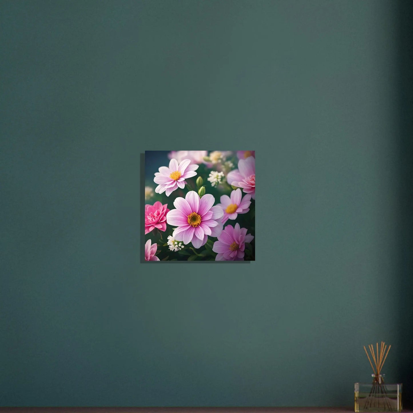 Aluminiumdruck - Windröschen Blumen - Foto Stil, KI-Kunst - RolConArt, Pflanzen, 40x40-cm-16x16