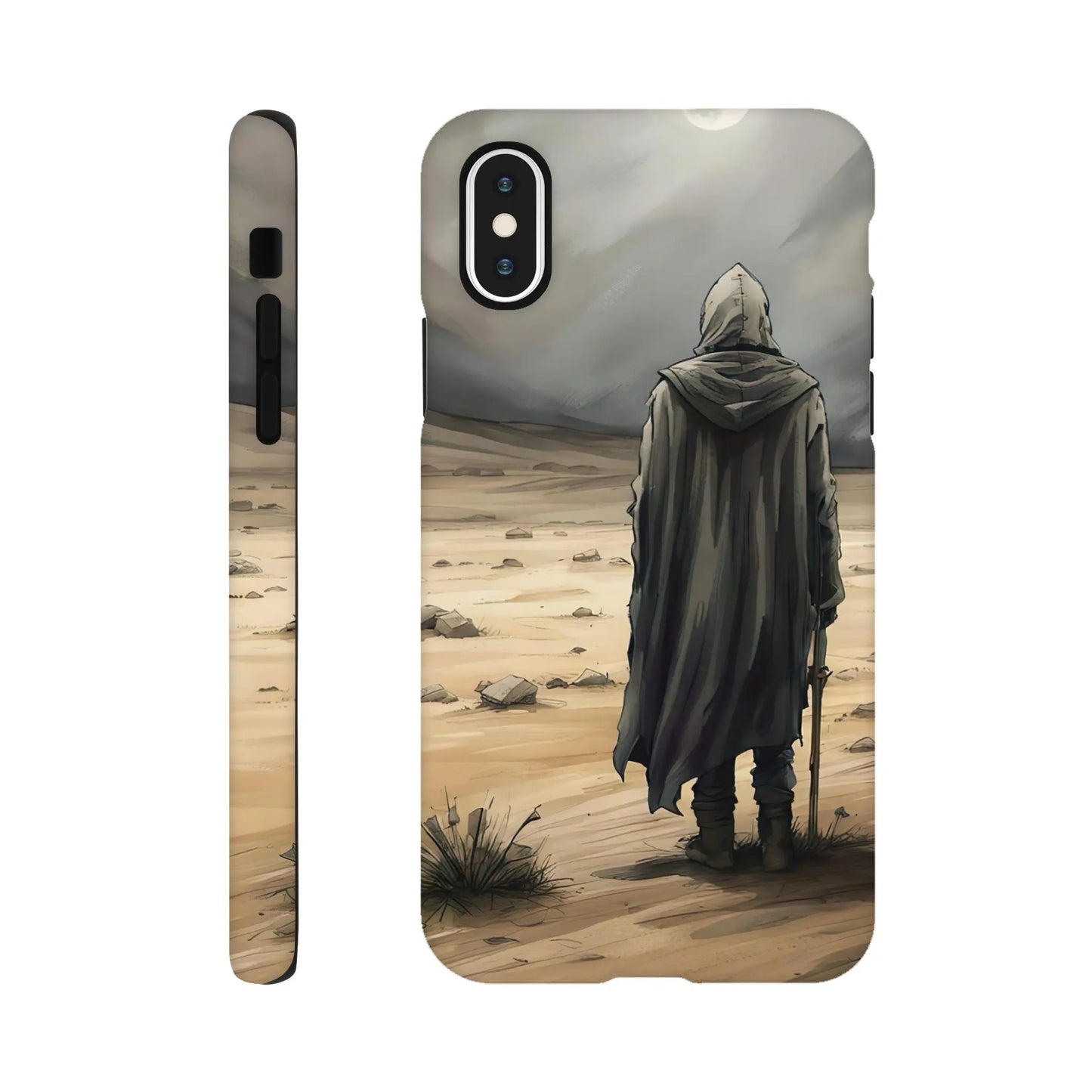 Smartphone-Hülle "Hart" - Wüstenwanderer - Malerischer Stil, KI-Kunst RolConArt, Malerischer Stil - Porträts, iPhone-X