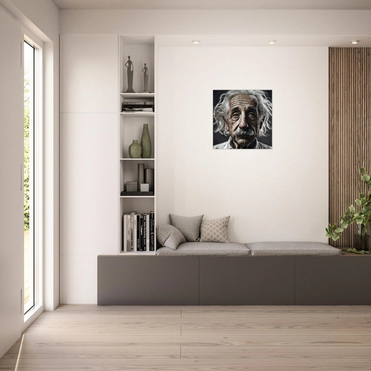 Aluminiumdruck - Albert Einstein - Foto Stil, KI-Kunst RolConArt