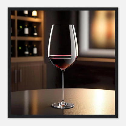 Gerahmtes Premium-Poster - Rotwein im Glas - Foto Stil, KI-Kunst - RolConArt, Kreative Vielfalt, 50x50-cm-20x20-Schwarzer-Rahmen