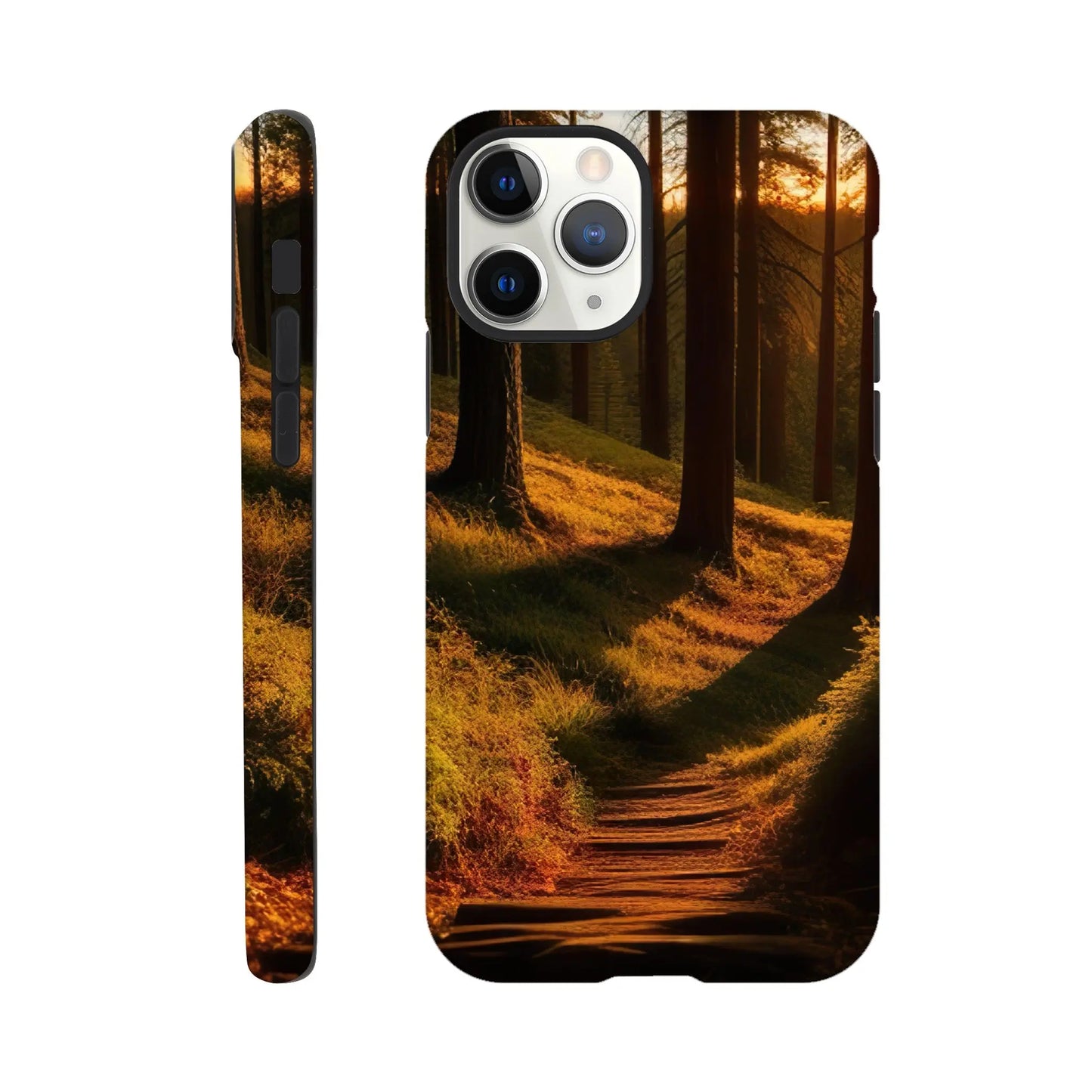 Smartphone-Hülle "Hart" - Waldlandschaft - Foto Stil, KI-Kunst RolConArt, Landschaften, iPhone-11-Pro