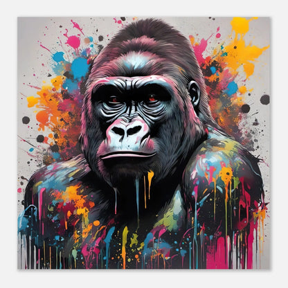 Aluminiumdruck - Gorilla - Splash Art Stil, KI-Kunst RolConArt