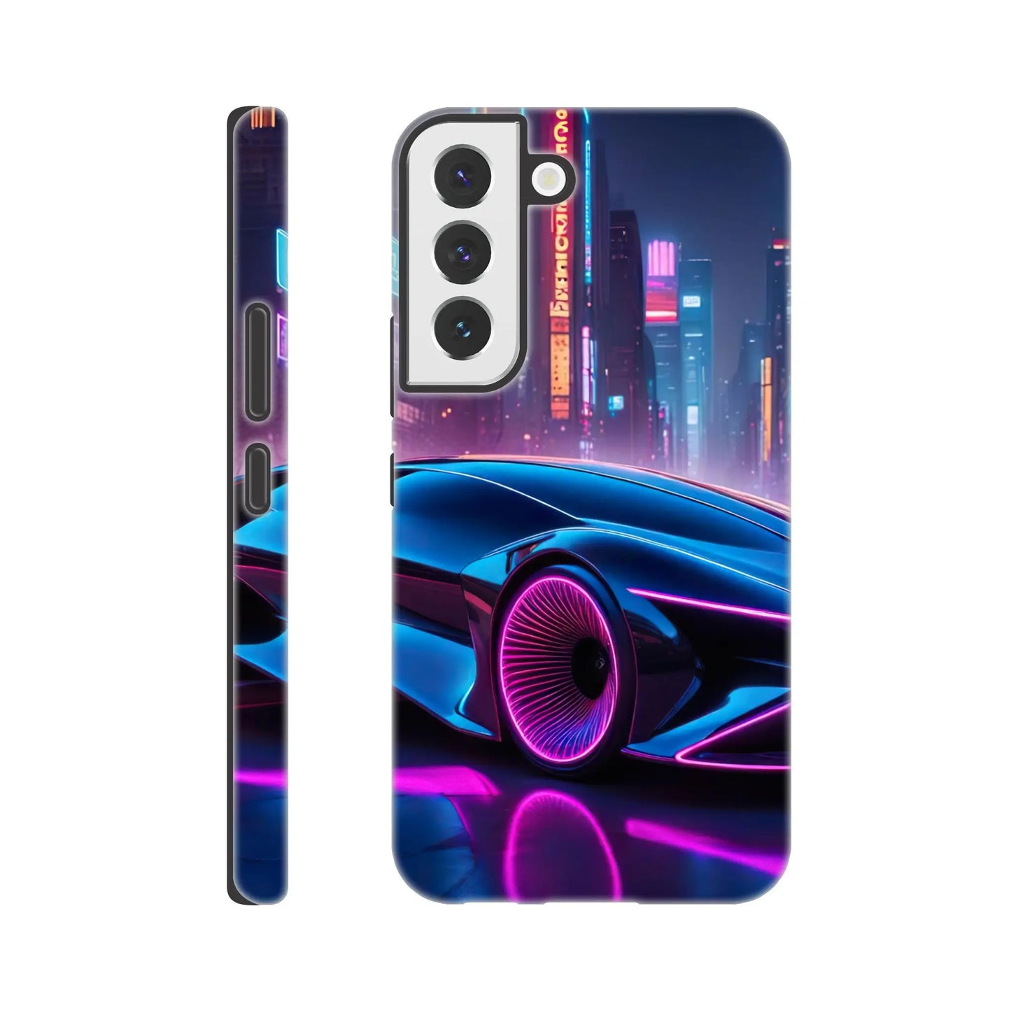 Smartphone-Hülle "Hart" - Futuristisches Auto - Neon Stil, KI-Kunst RolConArt, Neon, Galaxy-S22