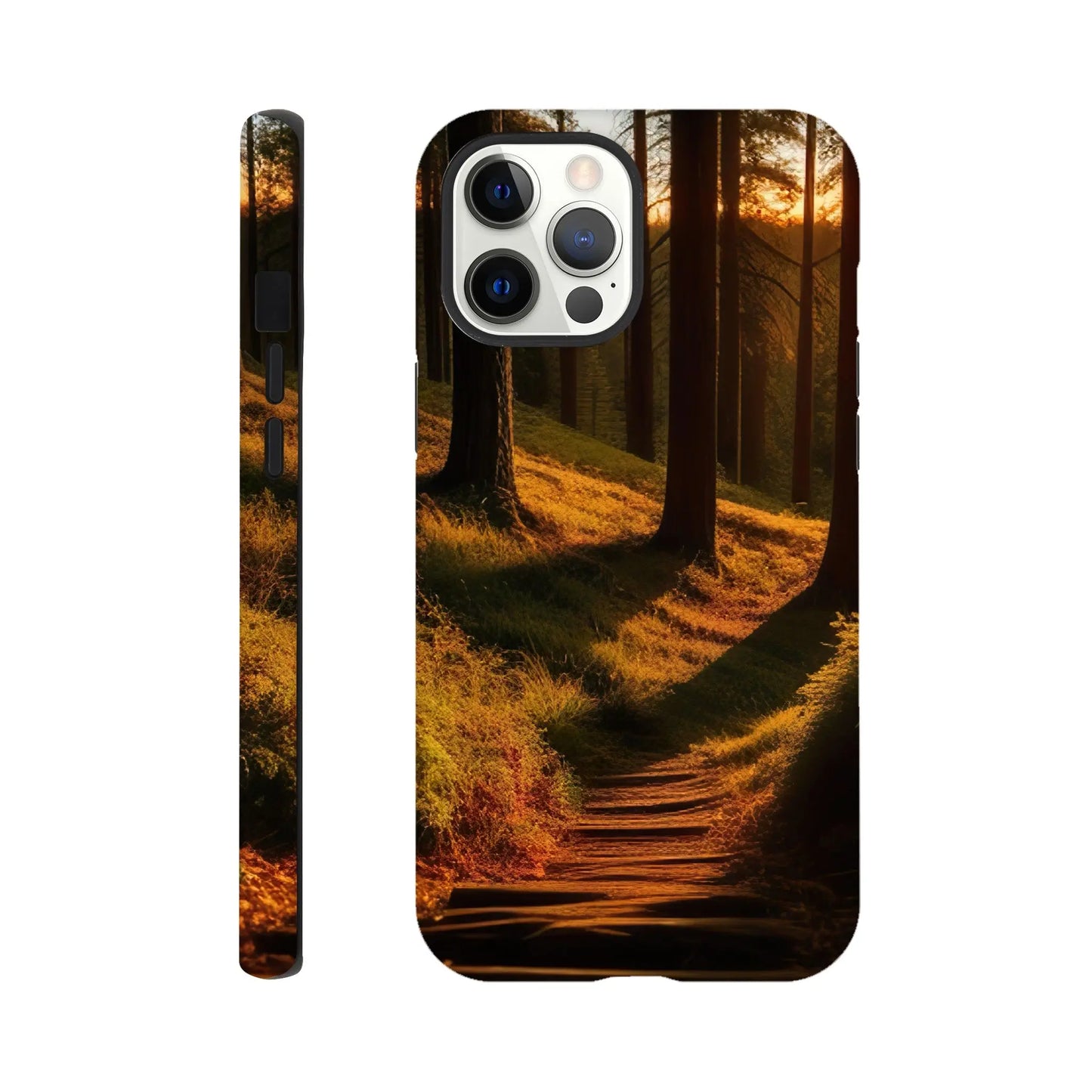 Smartphone-Hülle "Hart" - Waldlandschaft - Foto Stil, KI-Kunst RolConArt, Landschaften, iPhone-12-Pro-Max