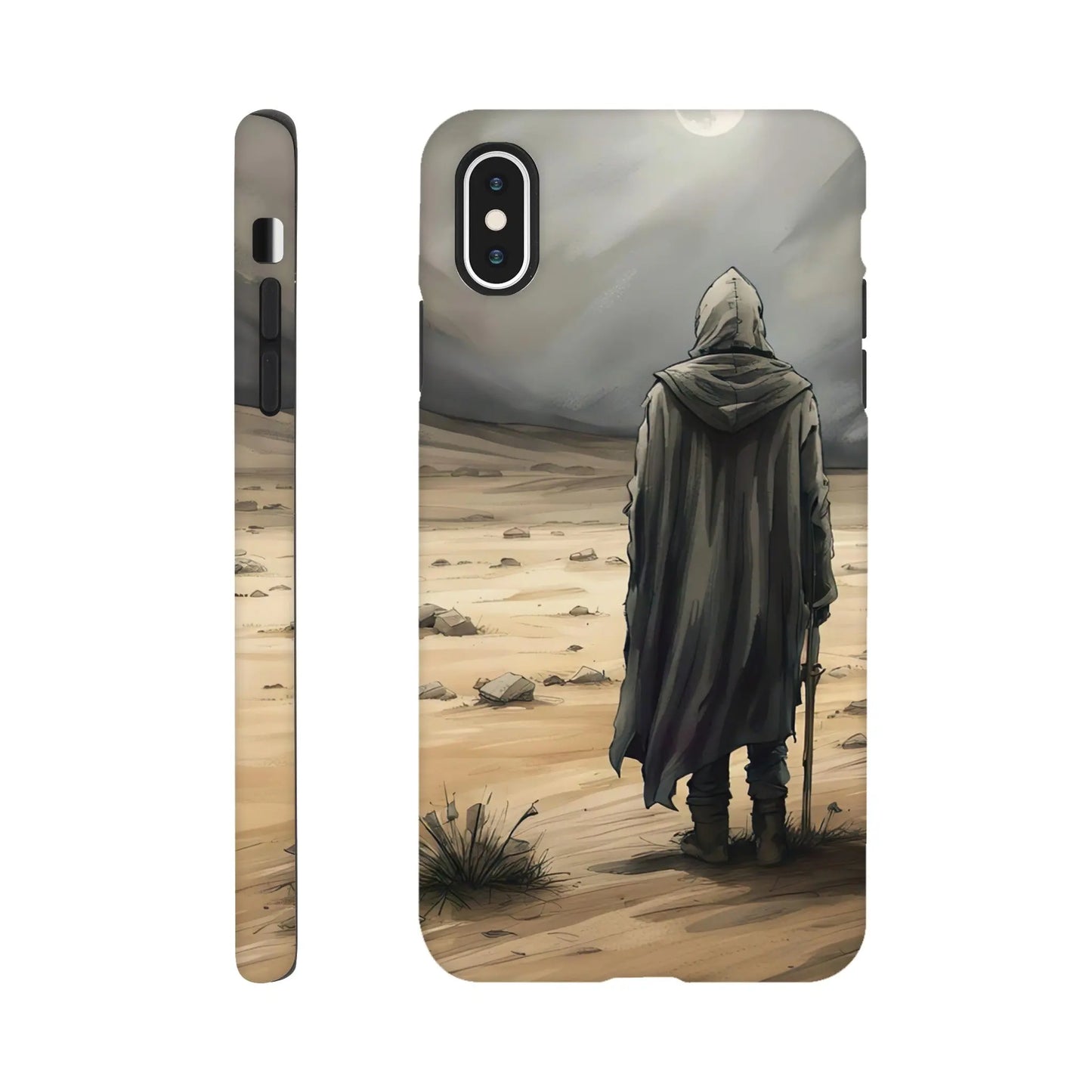Smartphone-Hülle "Hart" - Wüstenwanderer - Malerischer Stil, KI-Kunst RolConArt, Malerischer Stil - Porträts, iPhone-XS-Max