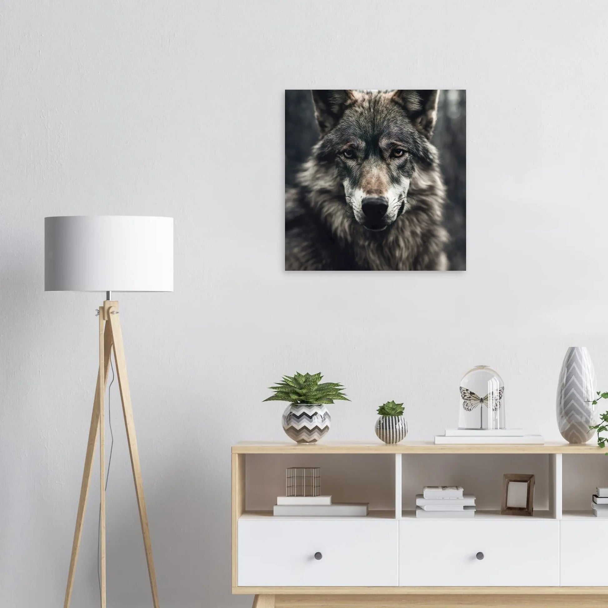 Moderner Forex-Druck - Wolf - Foto Stil, KI-Kunst RolConArt