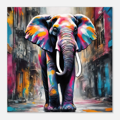 Aluminiumdruck - Elefant - Splash Art Stil, KI-Kunst RolConArt