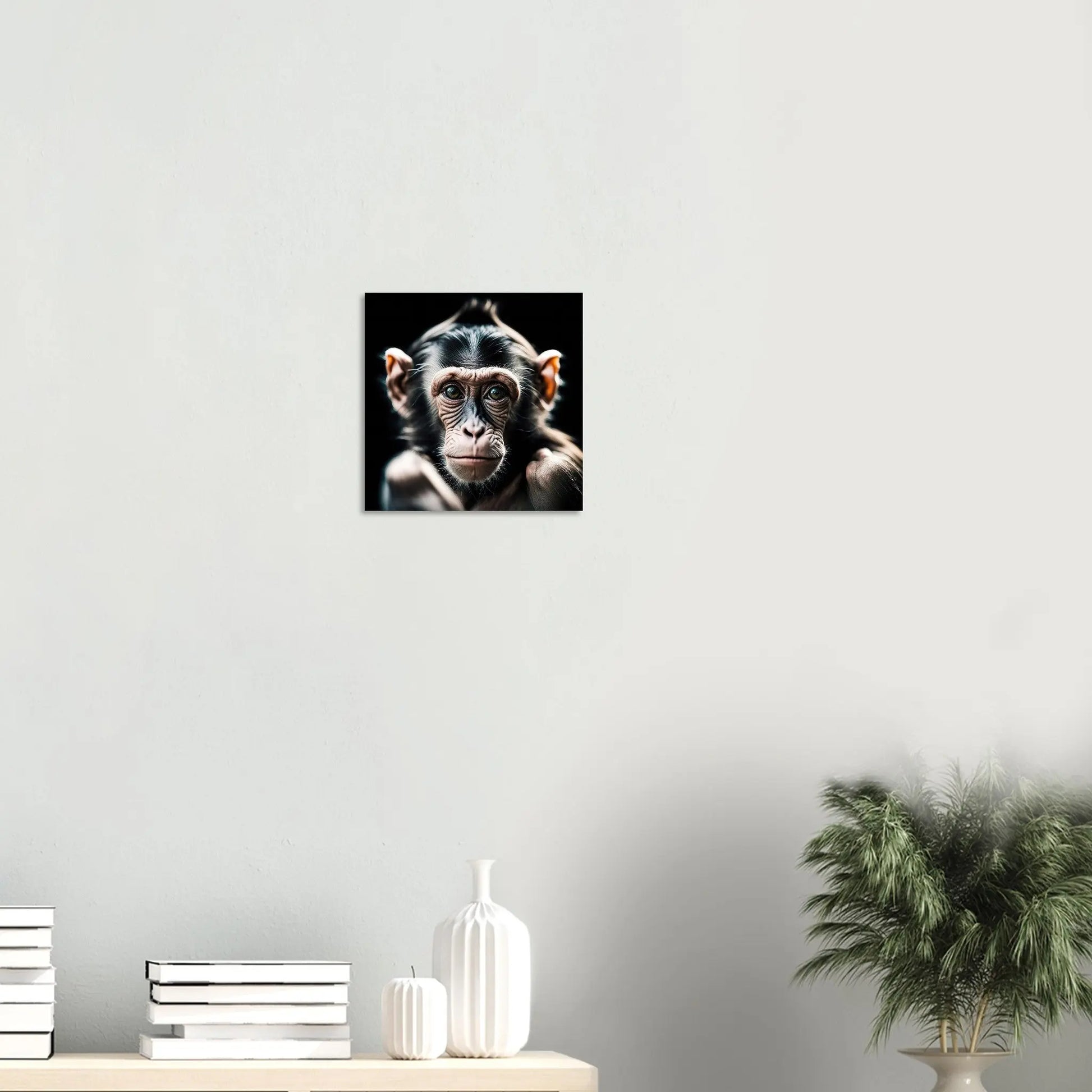 Aluminiumdruck - Schimpanse - Foto Stil, KI-Kunst RolConArt