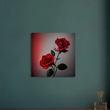 Aluminiumdruck - Rote Rosen - Foto Stil, KI-Kunst - RolConArt, Pflanzen, 60x60-cm-24x24