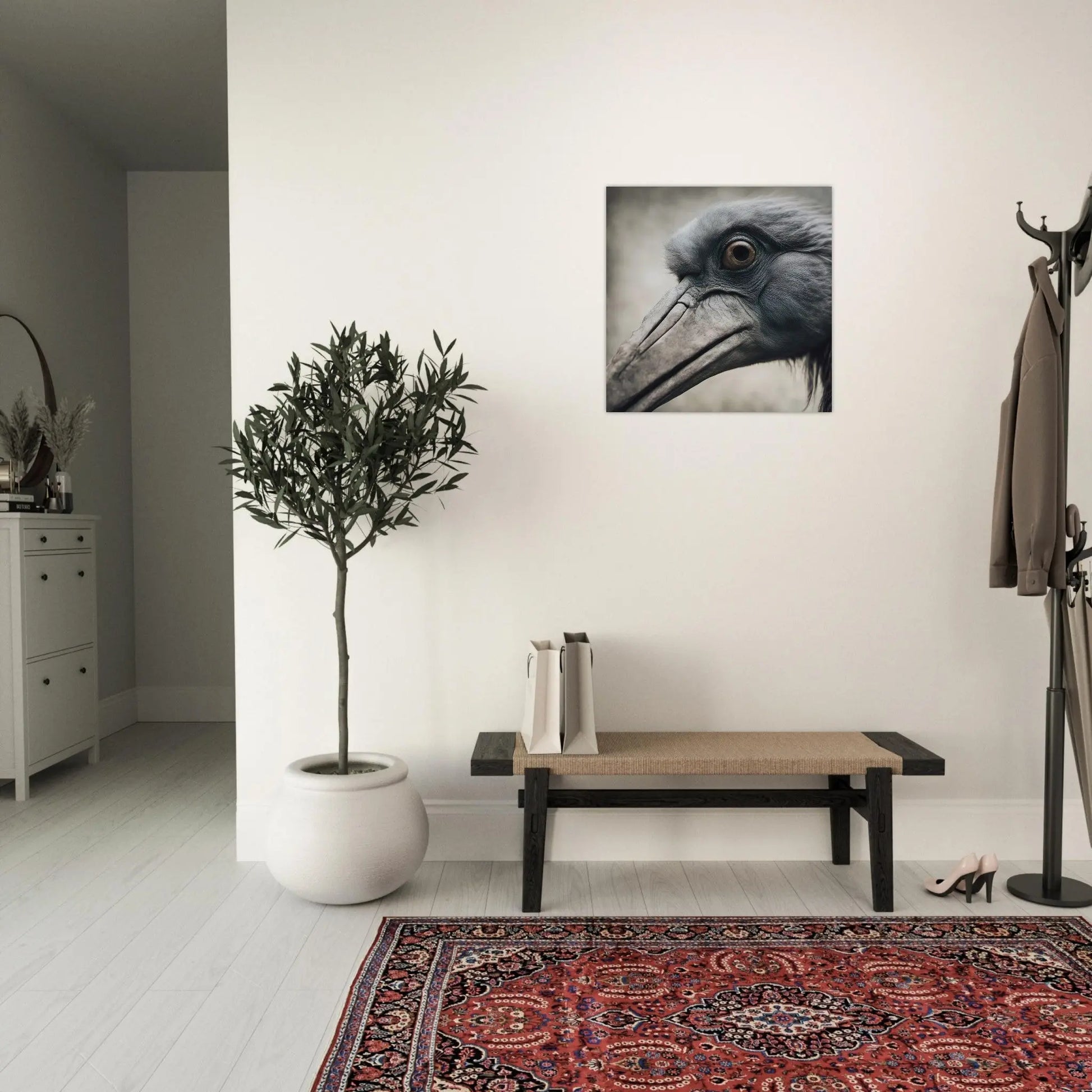 Moderner Forex-Druck - Fantasie Vogel - Foto Stil, KI-Kunst RolConArt