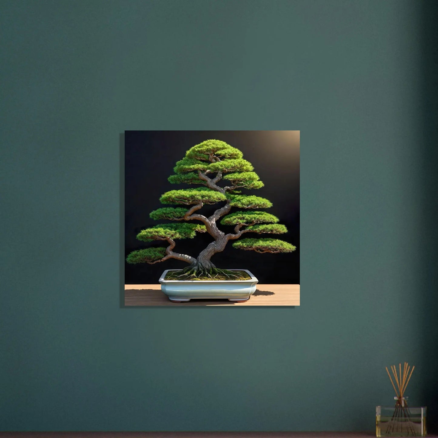 Aluminiumdruck - Bonsai - Foto Stil, KI-Kunst - RolConArt, Pflanzen, 60x60-cm-24x24