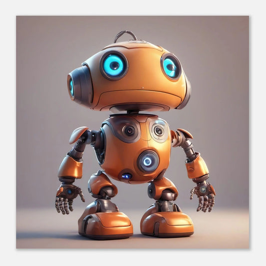 Aluminiumdruck - Roboter - Kinderbild, 3D-Stil, KI-Kunst RolConArt