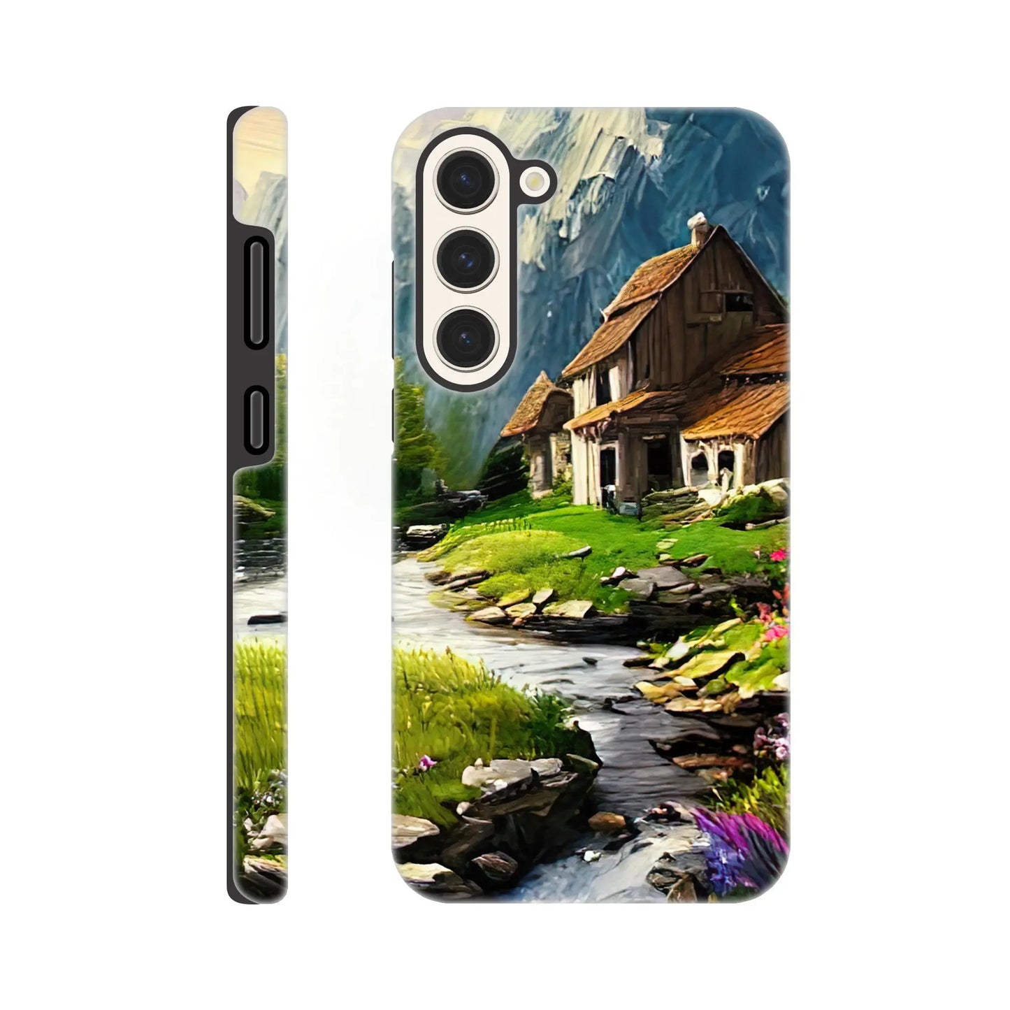 Smartphone-Hülle "Hart" - Berglandschaft - Malerischer Stil, KI-Kunst RolConArt, Landschaften, Galaxy-S23-Plus