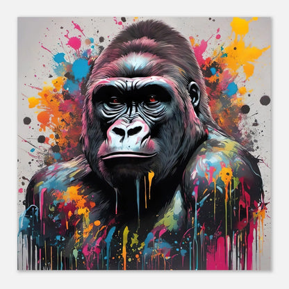 Aluminiumdruck - Gorilla - Splash Art Stil, KI-Kunst RolConArt