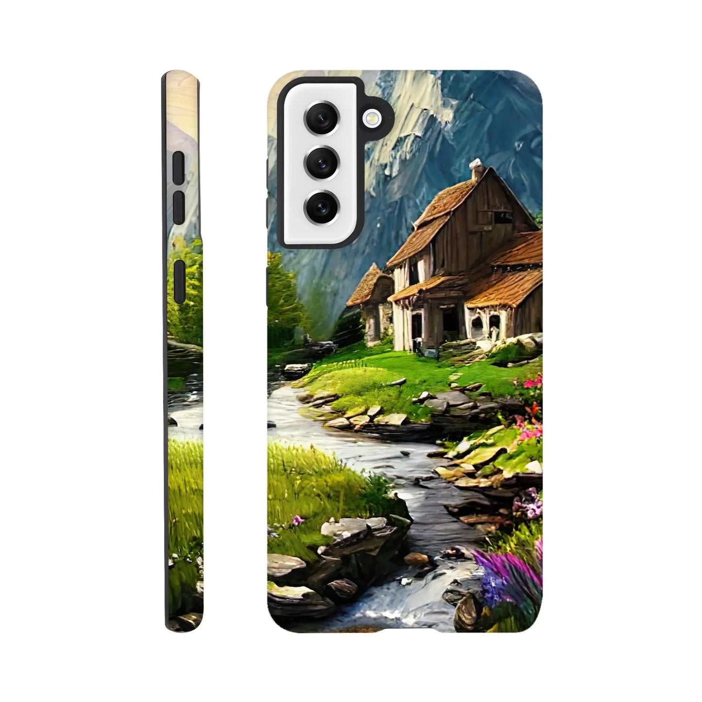Smartphone-Hülle "Hart" - Berglandschaft - Malerischer Stil, KI-Kunst RolConArt, Landschaften, Galaxy-S21-Plus
