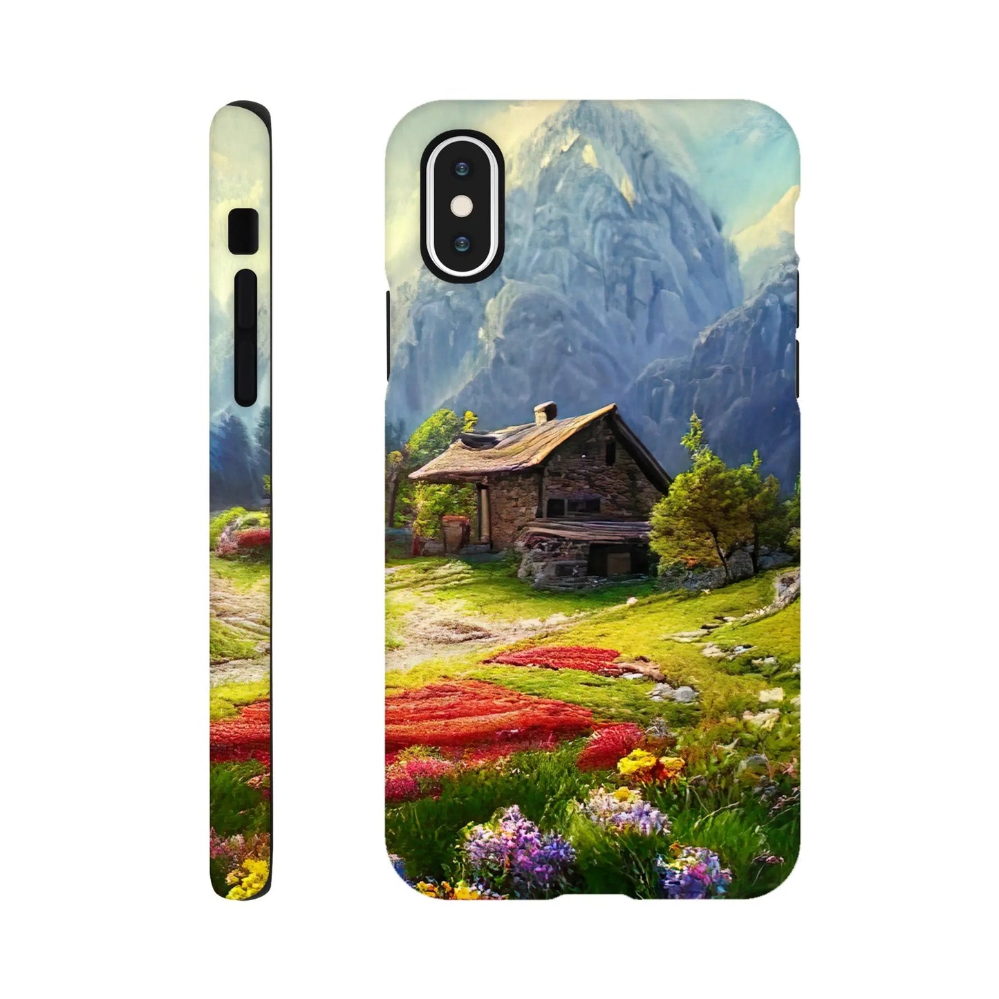 Smartphone-Hülle "Hart" - Berglandschaft - Malerischer Stil, KI-Kunst RolConArt, Landschaften, iPhone-XS