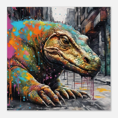 Aluminiumdruck - Komodowaran - Splash Art Stil, KI-Kunst RolConArt