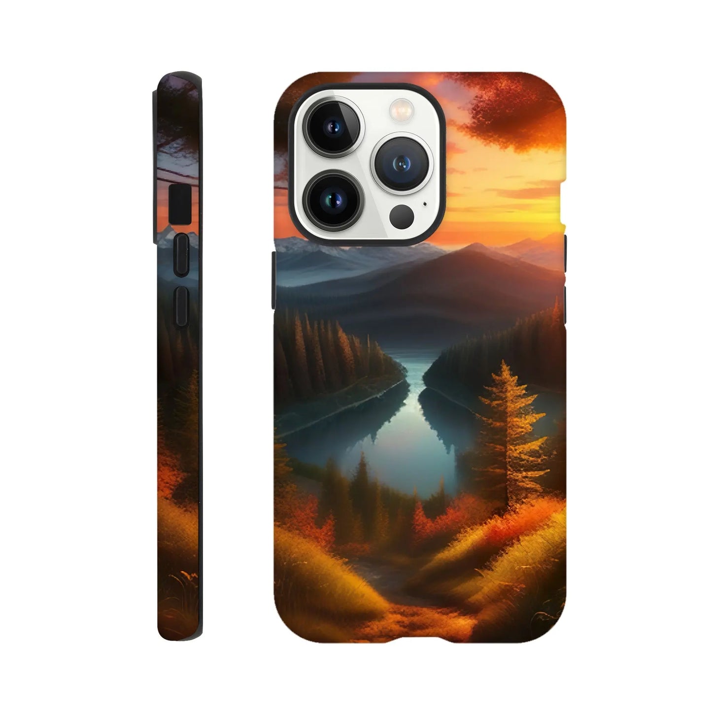 Smartphone-Hülle "Hart" - Bergpanorama - Digitaler Stil, KI-Kunst RolConArt, Landschaften, iPhone-13-Pro