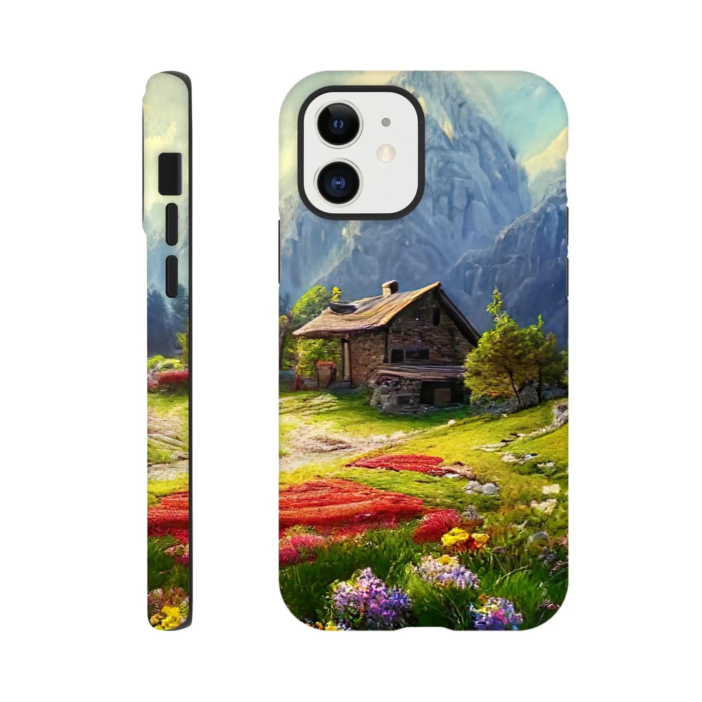 Smartphone-Hülle "Hart" - Berglandschaft - Malerischer Stil, KI-Kunst RolConArt, Landschaften, iPhone-12