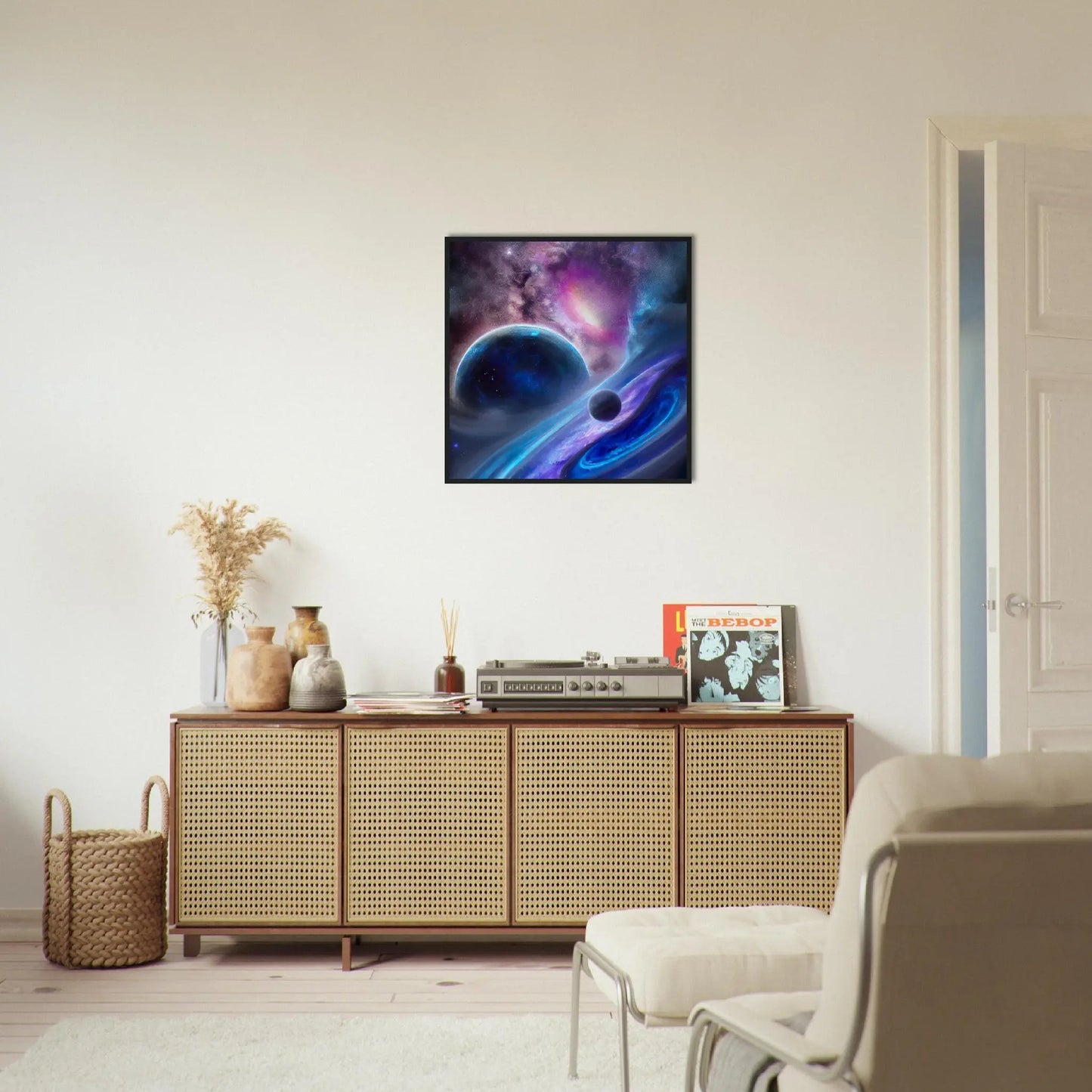 Gerahmtes Premium-Poster - Planet, Weltraum - Digitaler Stil, KI-Kunst - RolConArt, Sci-Fi, 