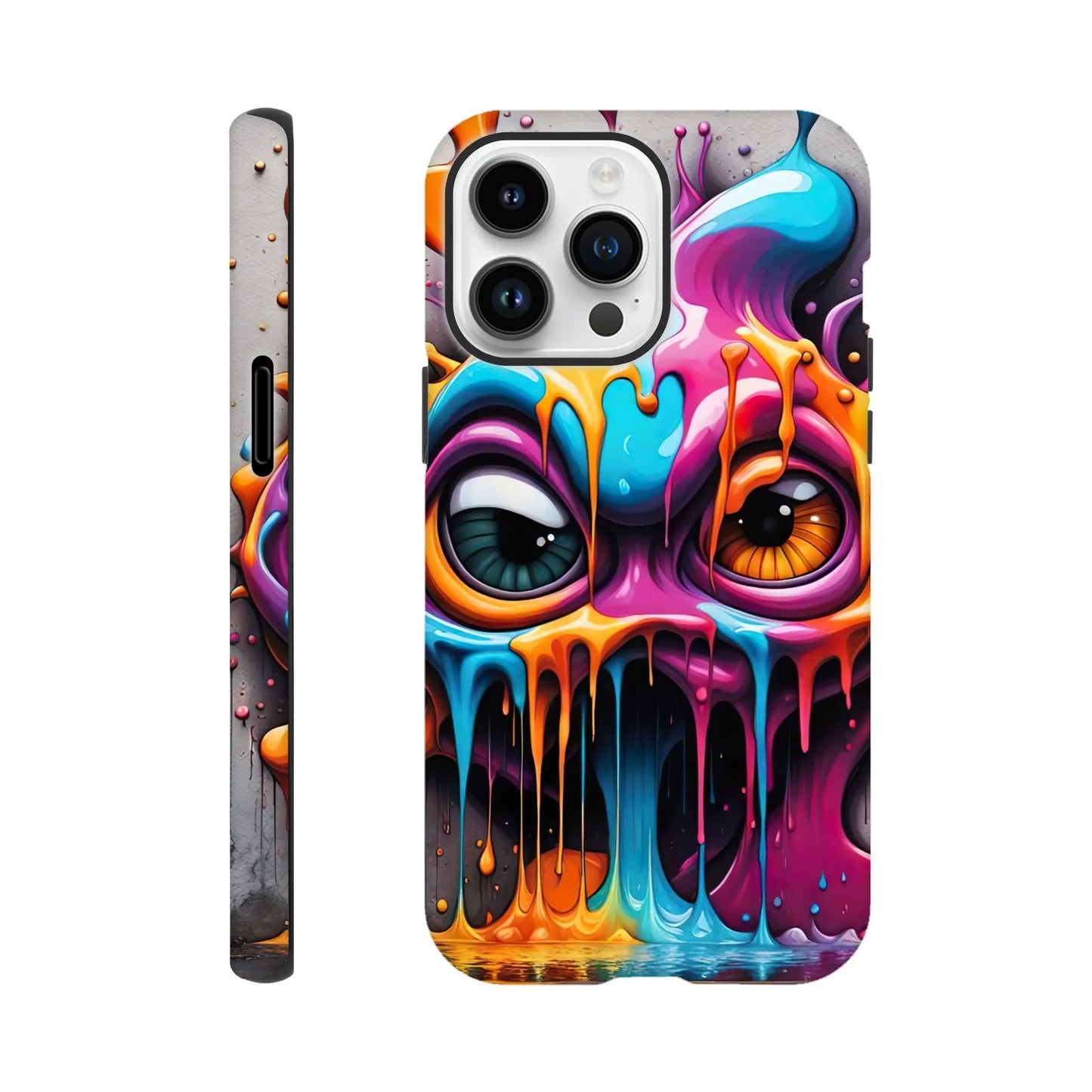 Smartphone-Hülle "Hart" - 3D Graffiti - Splash Art Stil, KI-Kunst RolConArt, Splash Art, iPhone-14-Pro-Max