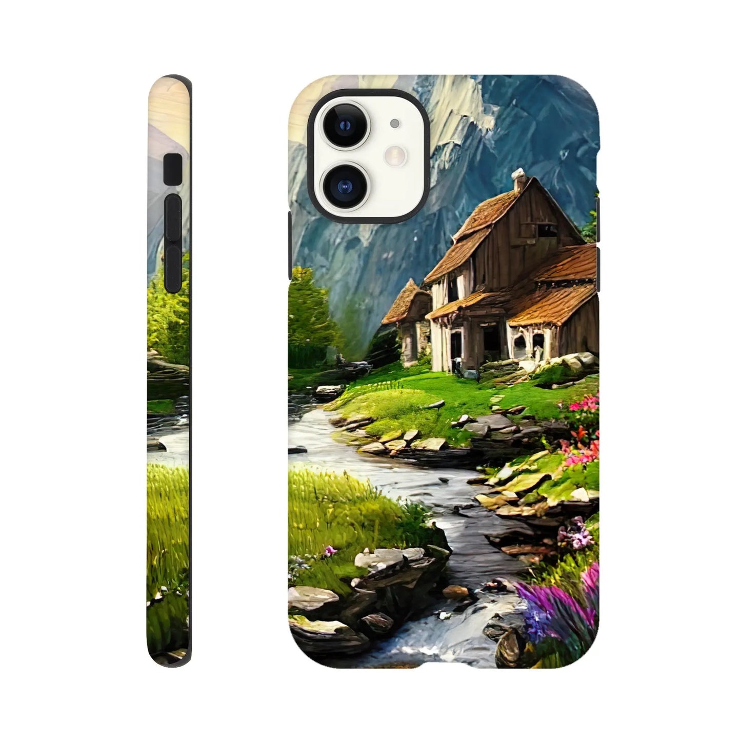 Smartphone-Hülle "Hart" - Berglandschaft - Malerischer Stil, KI-Kunst RolConArt, Landschaften, iPhone-11
