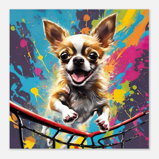 Aluminiumdruck - Chihuahua - Splash Art Stil, KI-Kunst RolConArt