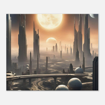 Leinwandbild - Futuristische Welt - Digitaler Stil, KI-Kunst - RolConArt, Sci-Fi, 50x60-cm-20x24