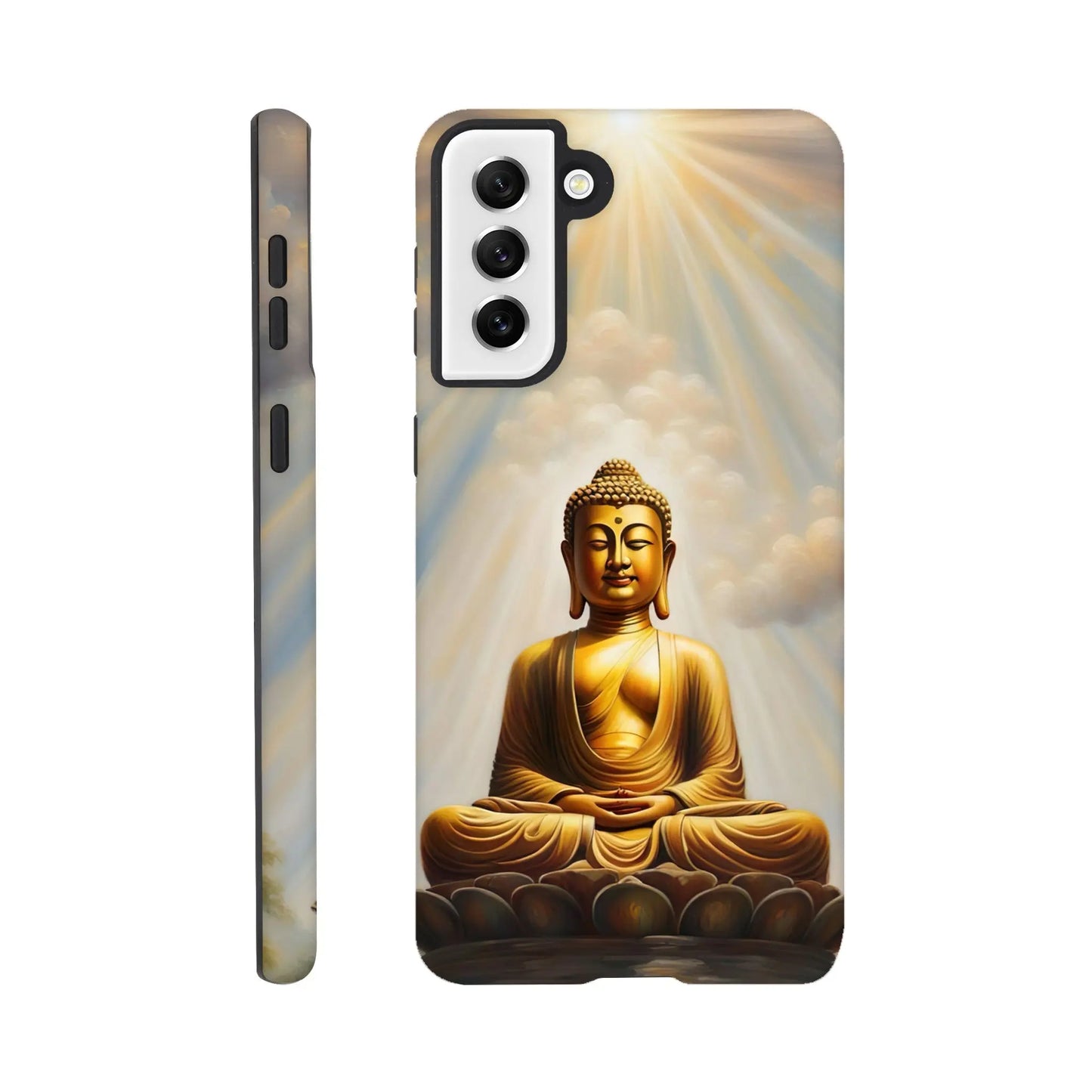 Smartphone-Hülle "Hart" - Buddha - Malerischer Stil, KI-Kunst RolConArt, Spirituelle Vielfalt, Galaxy-S21-Plus