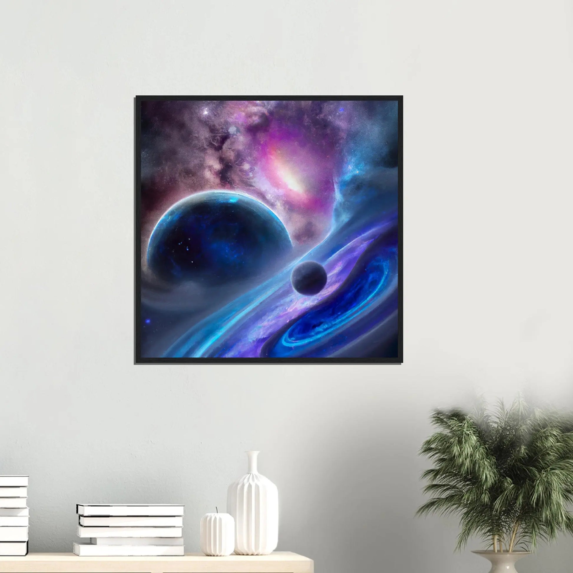 Gerahmtes Premium-Poster - Planet, Weltraum - Digitaler Stil, KI-Kunst - RolConArt, Sci-Fi, 