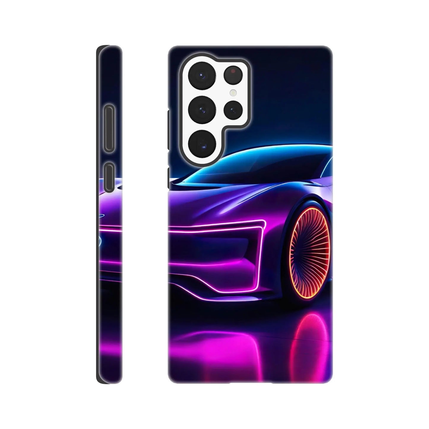 Smartphone-Hülle "Hart" - Futuristisches Auto - Neon Stil, KI-Kunst RolConArt, Neon, Galaxy-S22-Ultra