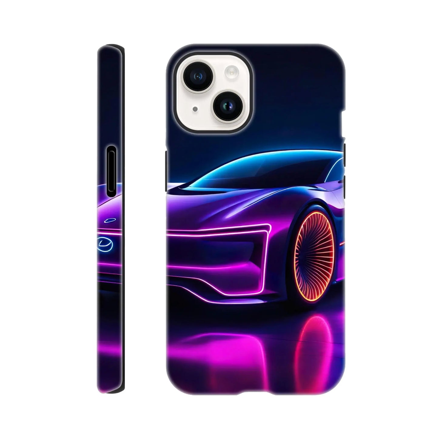 Smartphone-Hülle "Hart" - Futuristisches Auto - Neon Stil, KI-Kunst RolConArt, Neon, iPhone-14