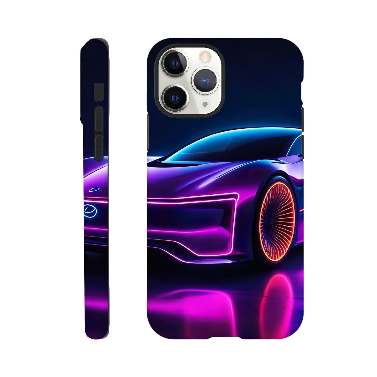 Smartphone-Hülle "Hart" - Futuristisches Auto - Neon Stil, KI-Kunst RolConArt, Neon, iPhone-11-Pro