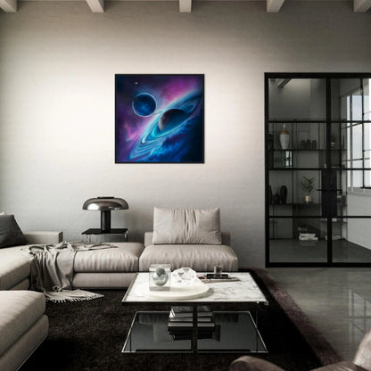 Gerahmtes Premium-Poster - Planet, Weltraum - Digitaler Stil, KI-Kunst - RolConArt, Sci-Fi, 