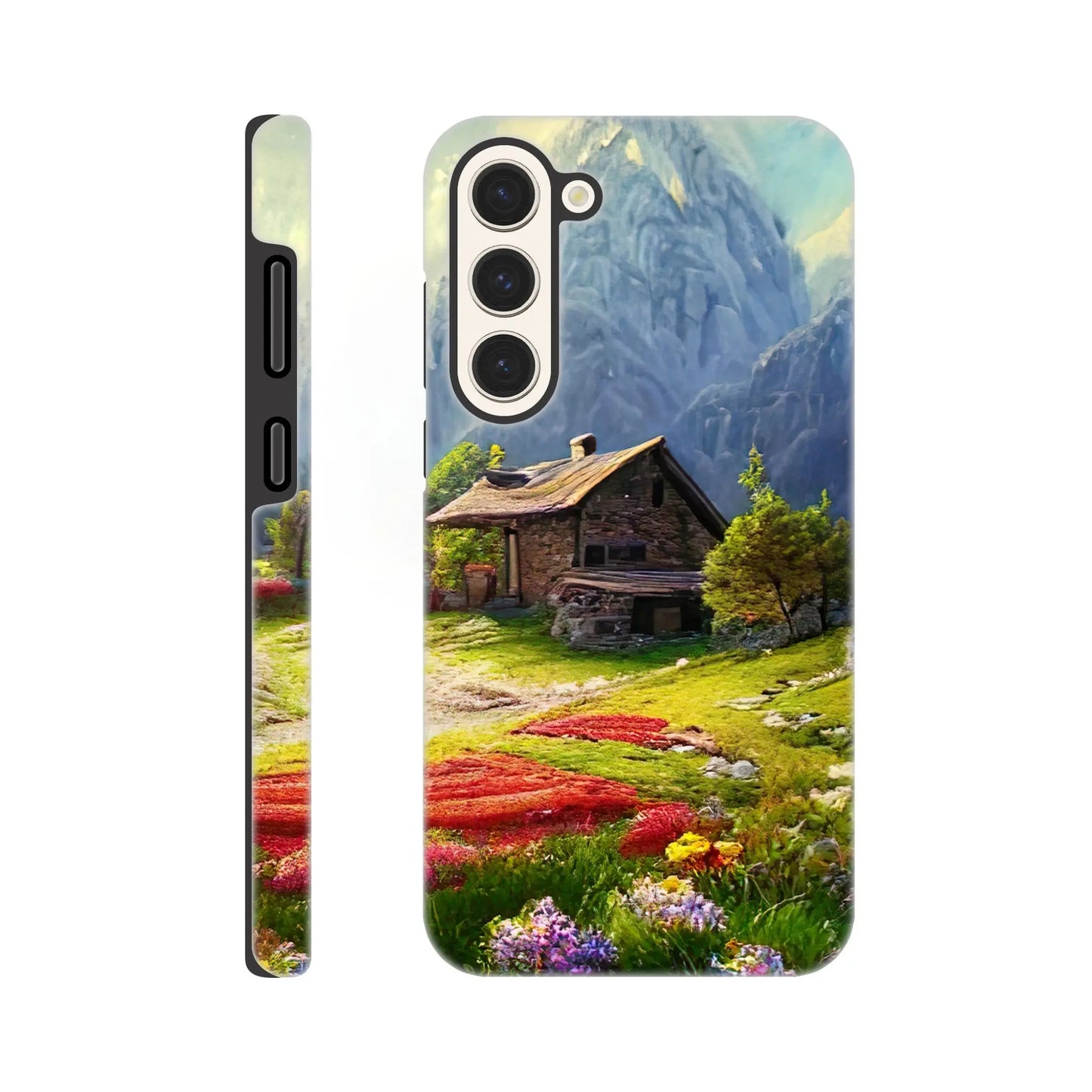 Smartphone-Hülle "Hart" - Berglandschaft - Malerischer Stil, KI-Kunst RolConArt, Landschaften, Galaxy-S23-Plus