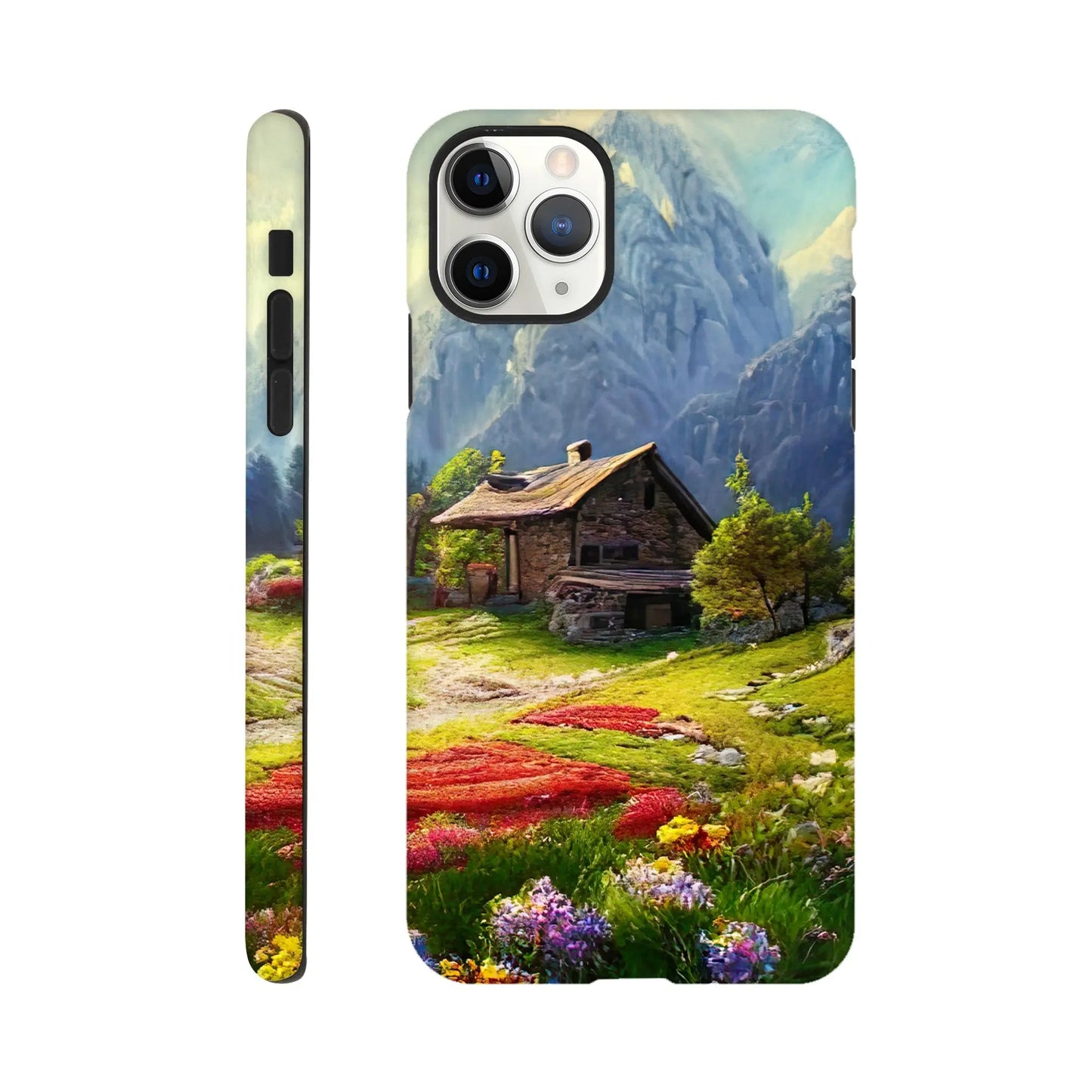 Smartphone-Hülle "Hart" - Berglandschaft - Malerischer Stil, KI-Kunst RolConArt, Landschaften, iPhone-11-Pro-Max