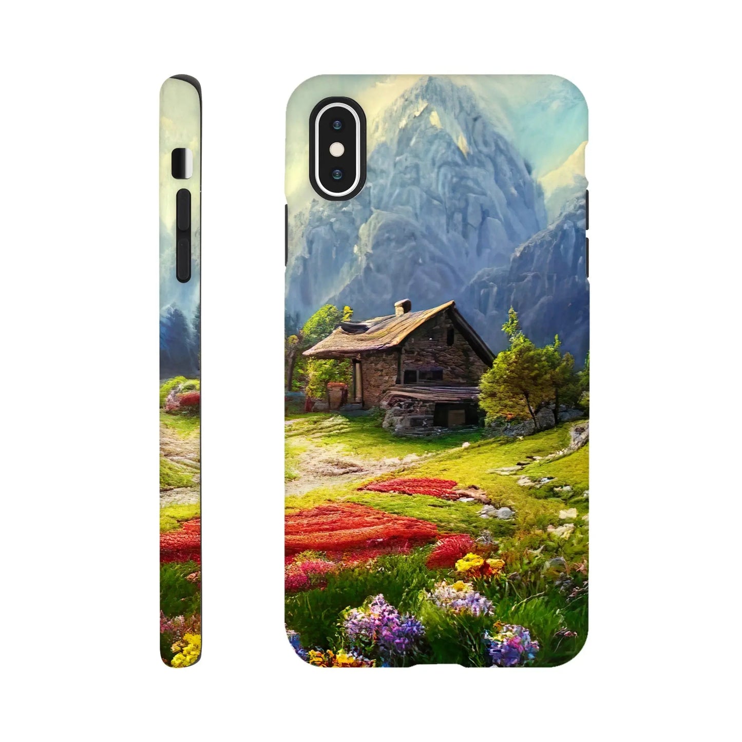 Smartphone-Hülle "Hart" - Berglandschaft - Malerischer Stil, KI-Kunst RolConArt, Landschaften, iPhone-XS-Max