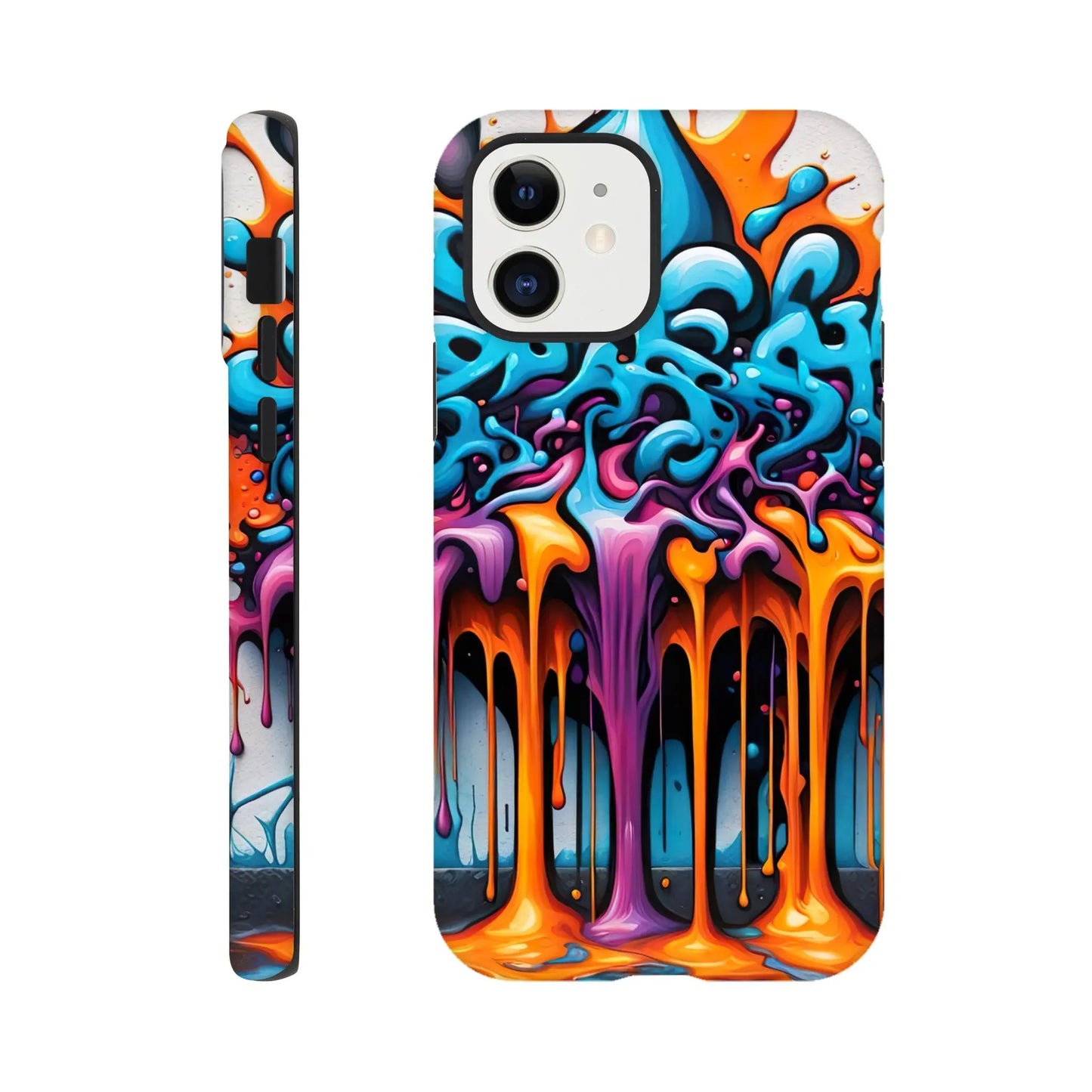 Smartphone-Hülle "Hart" - 3D Graffiti - Splash Art Stil, KI-Kunst RolConArt, Splash Art, iPhone-12