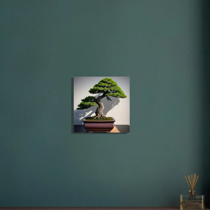 Aluminiumdruck - Bonsai - Foto Stil, KI-Kunst - RolConArt, Pflanzen, 40x40-cm-16x16