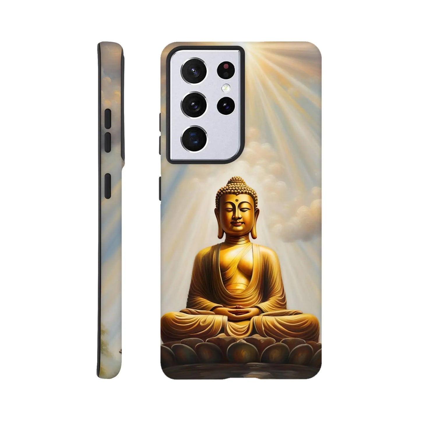 Smartphone-Hülle "Hart" - Buddha - Malerischer Stil, KI-Kunst RolConArt, Spirituelle Vielfalt, Galaxy-S21-Ultra