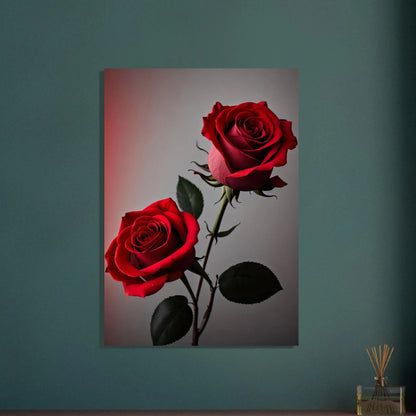 Aluminiumdruck - Rote Rosen - Foto Stil, KI-Kunst - RolConArt, Pflanzen, 70x100-cm-28x40