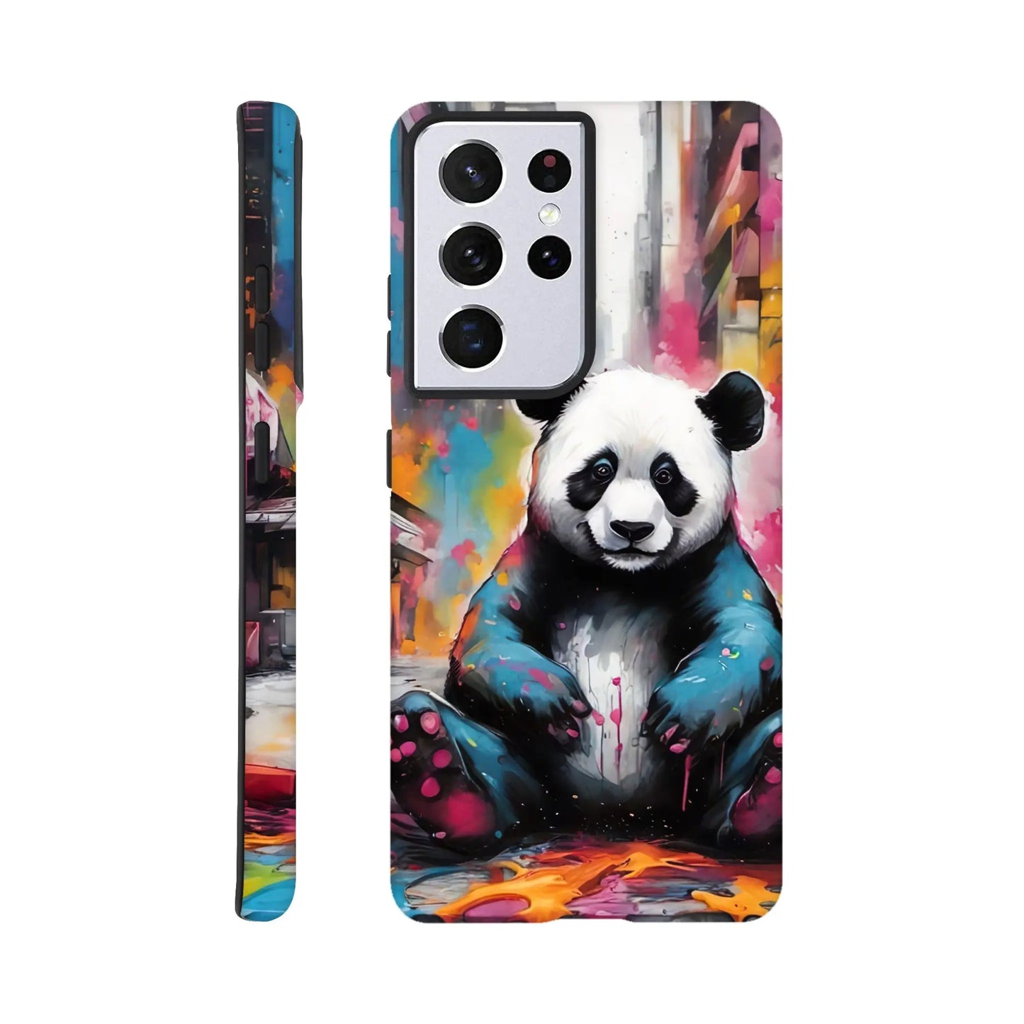 Smartphone-Hülle "Hart" - Pandabär - Splash Art Stil, KI-Kunst RolConArt, Splash Art - Tiere, Galaxy-S21-Ultra